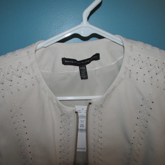 WHBM  Leather Jacket off white XXS - Picture 4 of 9